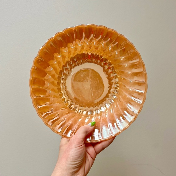 60s Vintage 🍑 Anchor Hocking Fire-King Dinnerware Peach Lustre Serving Bowls (2) - Picture 5 of 8